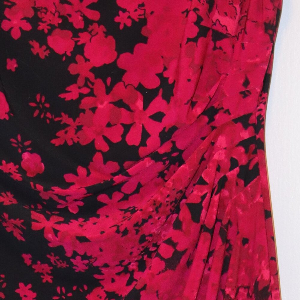 Chaps Floral Ruched Fitted Dress - Picture 5 of 5